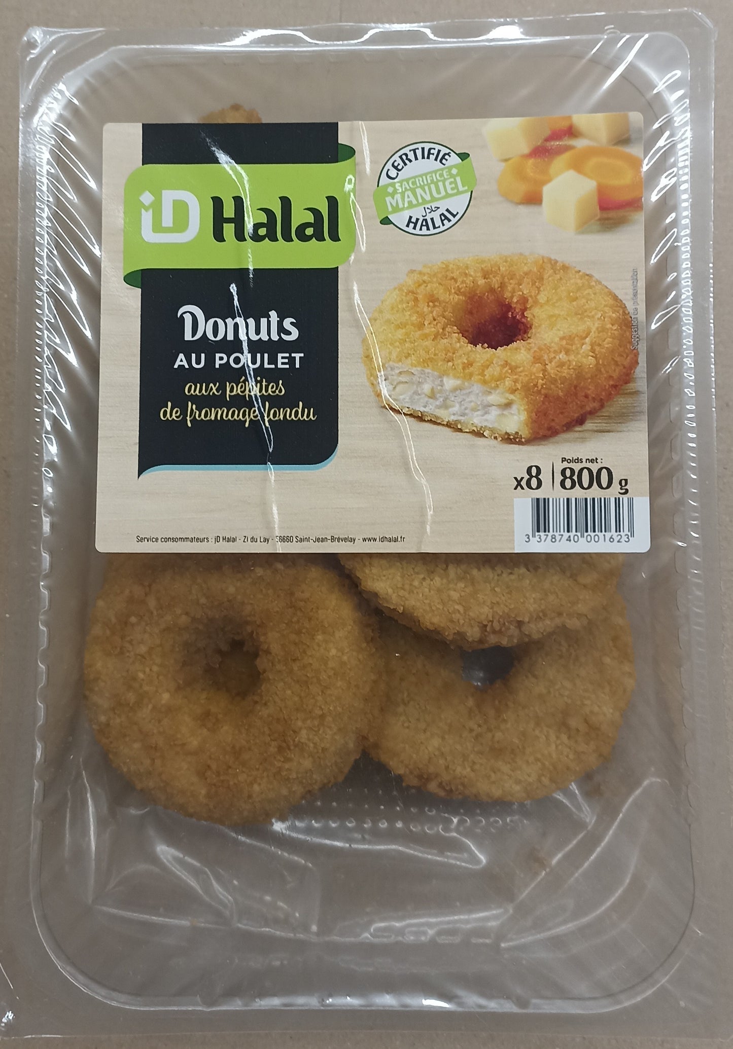 Donuts de poulet halal lot de 2 barquettes de 8 x 100g ID halal