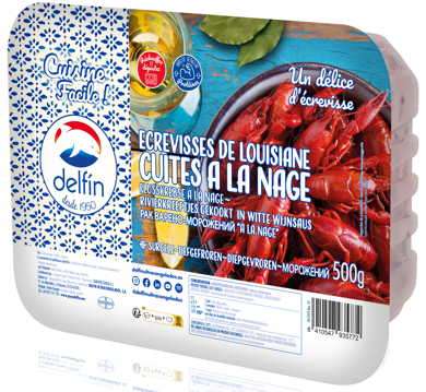 Ecrevisses entières cuites à la nage 40/60 lot de boîtes de 500g Delfin