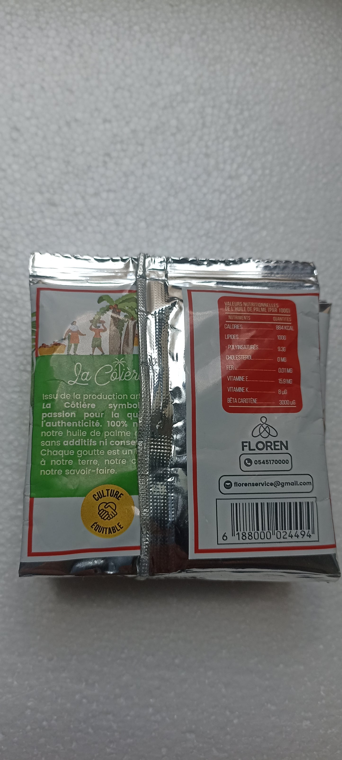 Huile de palme lot de 4 sachets de 50ml La Côtière