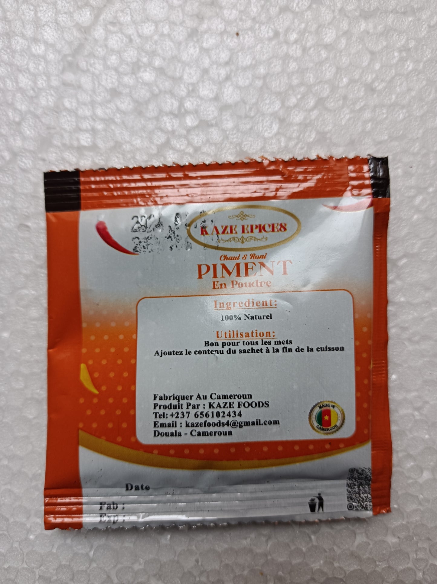 Piment en poudre lot de 5 sachets de 5g