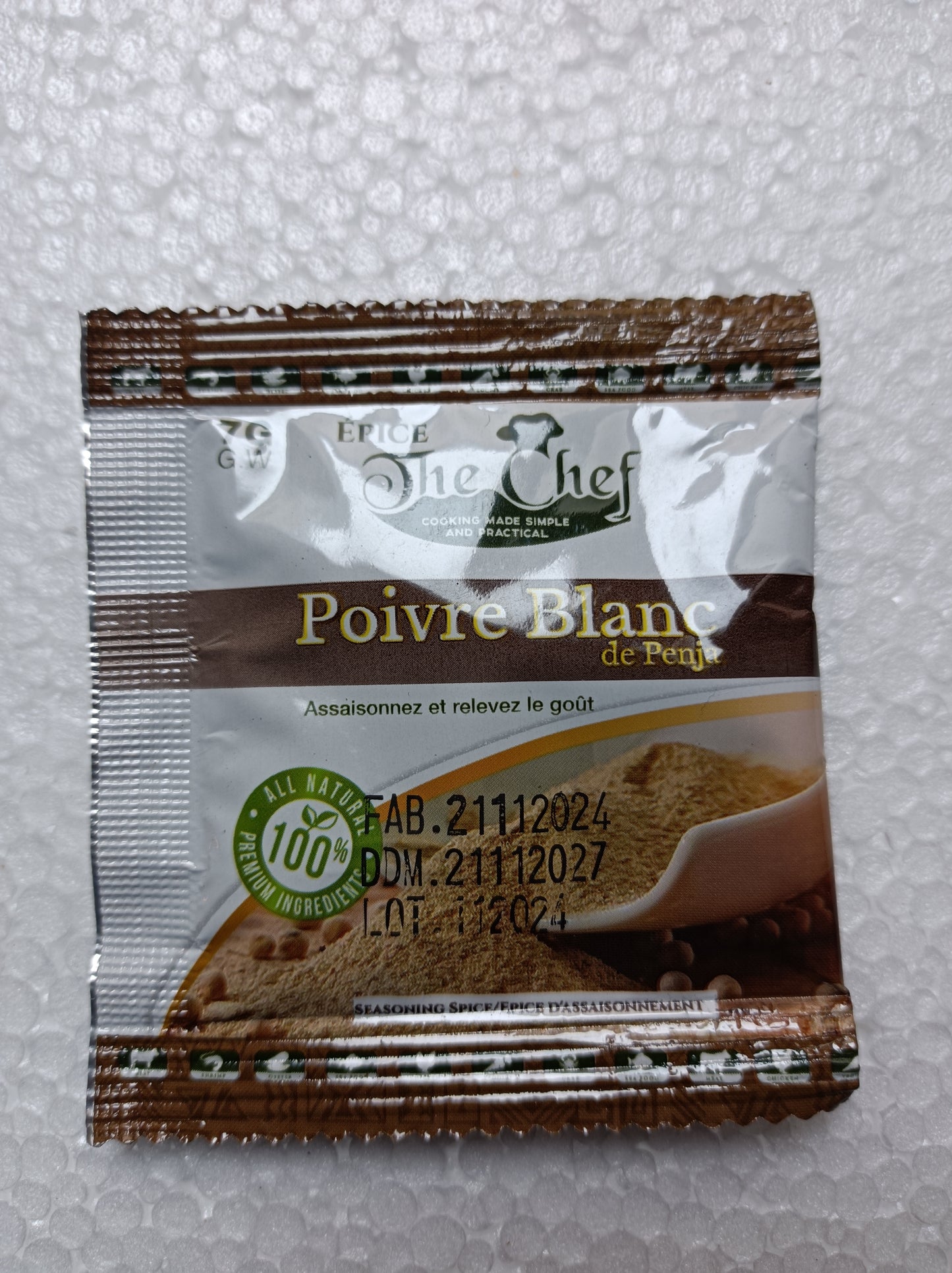 Poivre de Penja blanc sachet de 70g