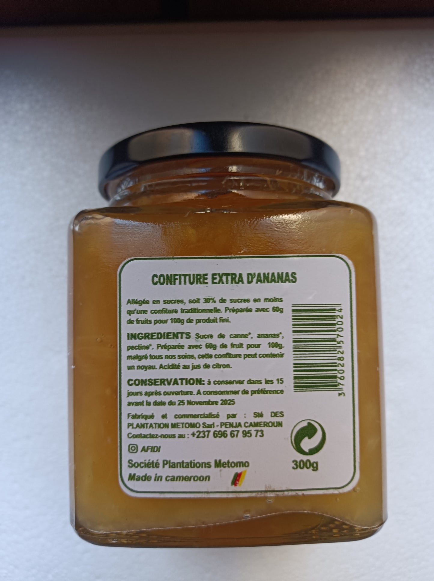 Confiture d'Ananas 300g net INTENSE AFIDI
