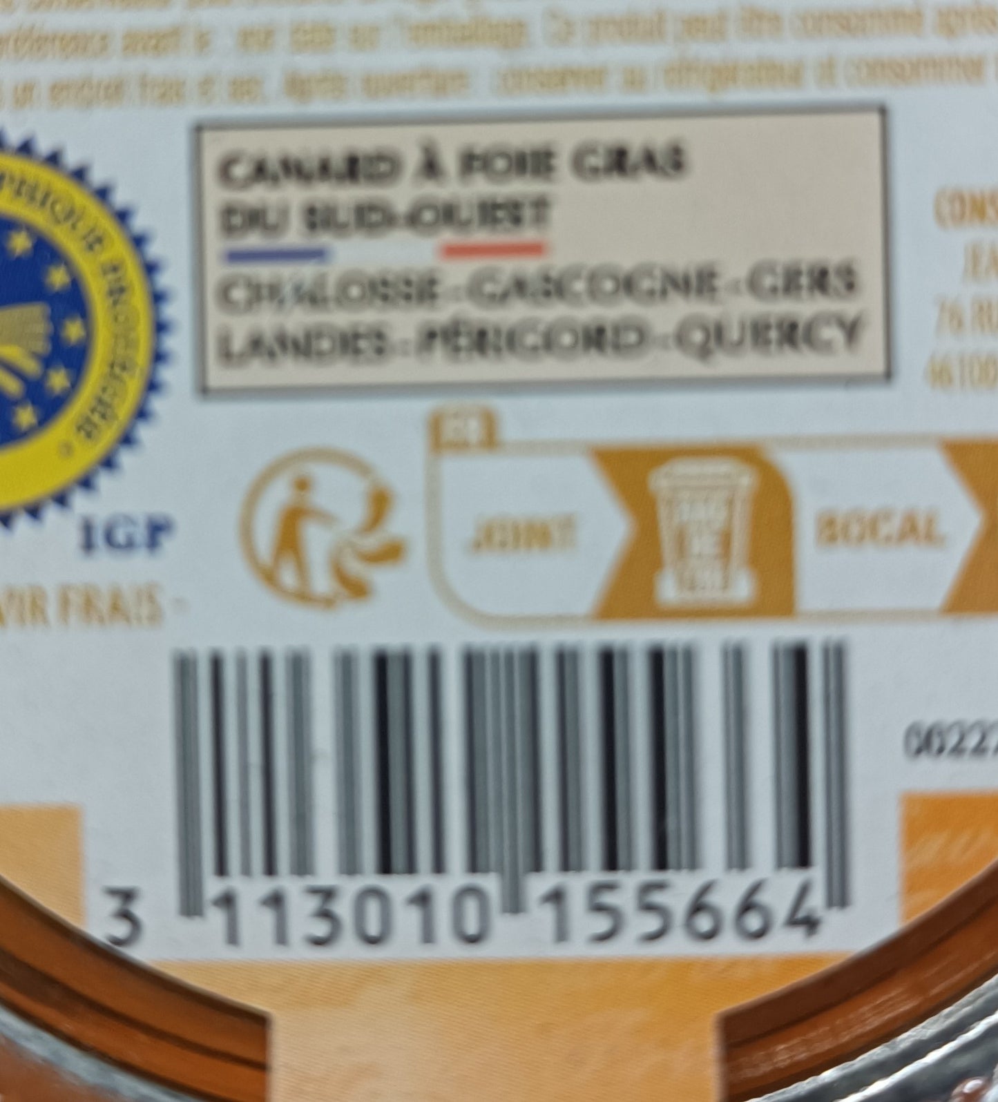 Foie gras de canard entier sauternes lot de 2 bocaux de 125g LARNAUDIE Prestige