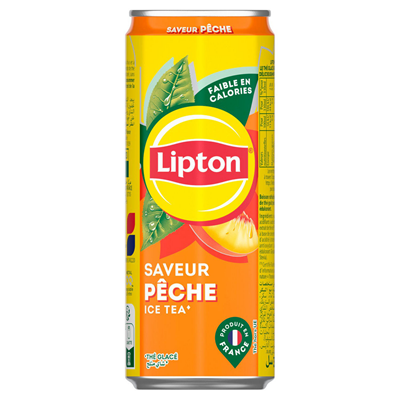 Ice Tea saveur Pêche lot de 24 boites slim 33cl Lipton