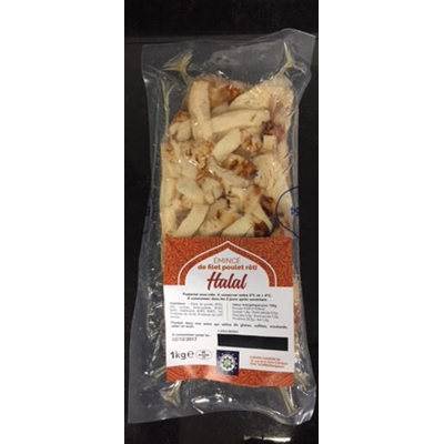 Julienne de filet de poulet rôti halal lot de 2 barquettes de 1 kg