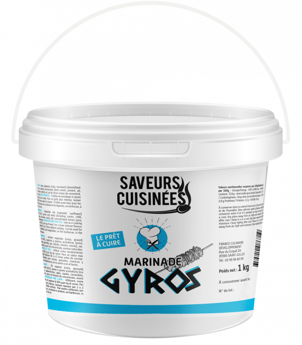 Marinade pour Gyros lot de 2 sceaux de 1kg Saveurs cuisinées