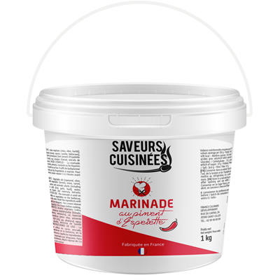 Marinade piment d'Espelette lot de 2 sceaux de 1 kg Saveurs Cuisinées