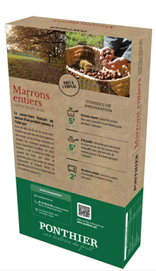 Marrons cuits pelés lot de 3 boîtes de 400g Ponthier