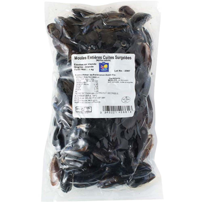 Moules entières cuites lot de 3 sachets de 1 kg