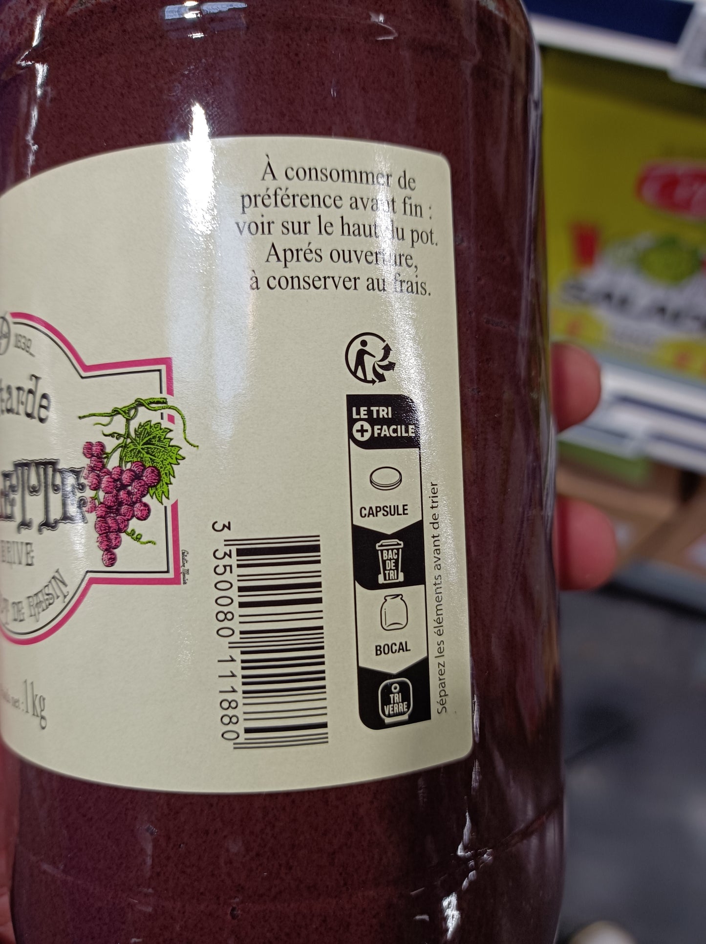 Moutarde à la violette lot de 2 bocaux de 850g Denoix