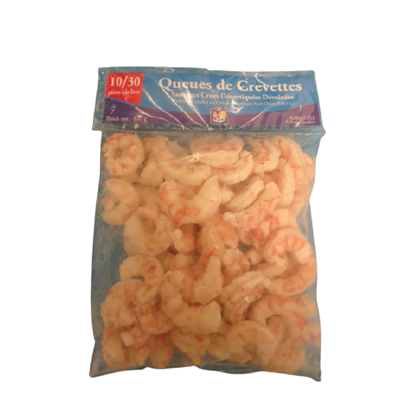 Queues de crevettes sauvages crues décortiquées déveinées lot de 3 sachets de 800g