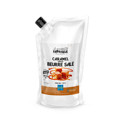 Sauce caramel beurre salé lot de 2 sachets souples de 750g Atria