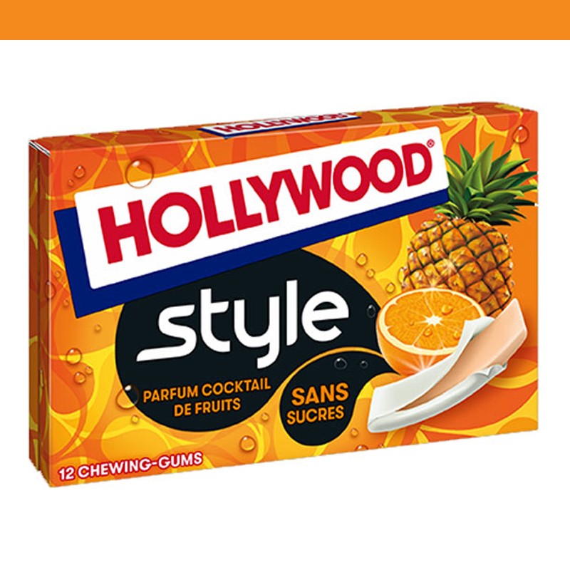 Chewing-gum style sans sucres cocktail de fruits Hollywood