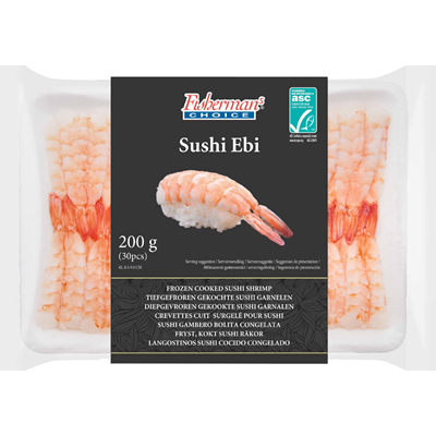 Sushi EBI 4L 30 pièces lot de 5 boîtes de 200g Fisherman's Choice