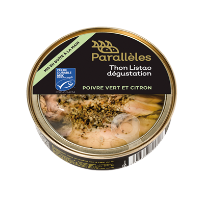 Thon au poivre vert et citron MSC lot de 4 boîtes de 160g PARALLELES