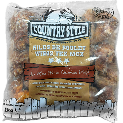 Ailes de poulet Tex Mex lot de 3 sachets de 1 kg Country Style