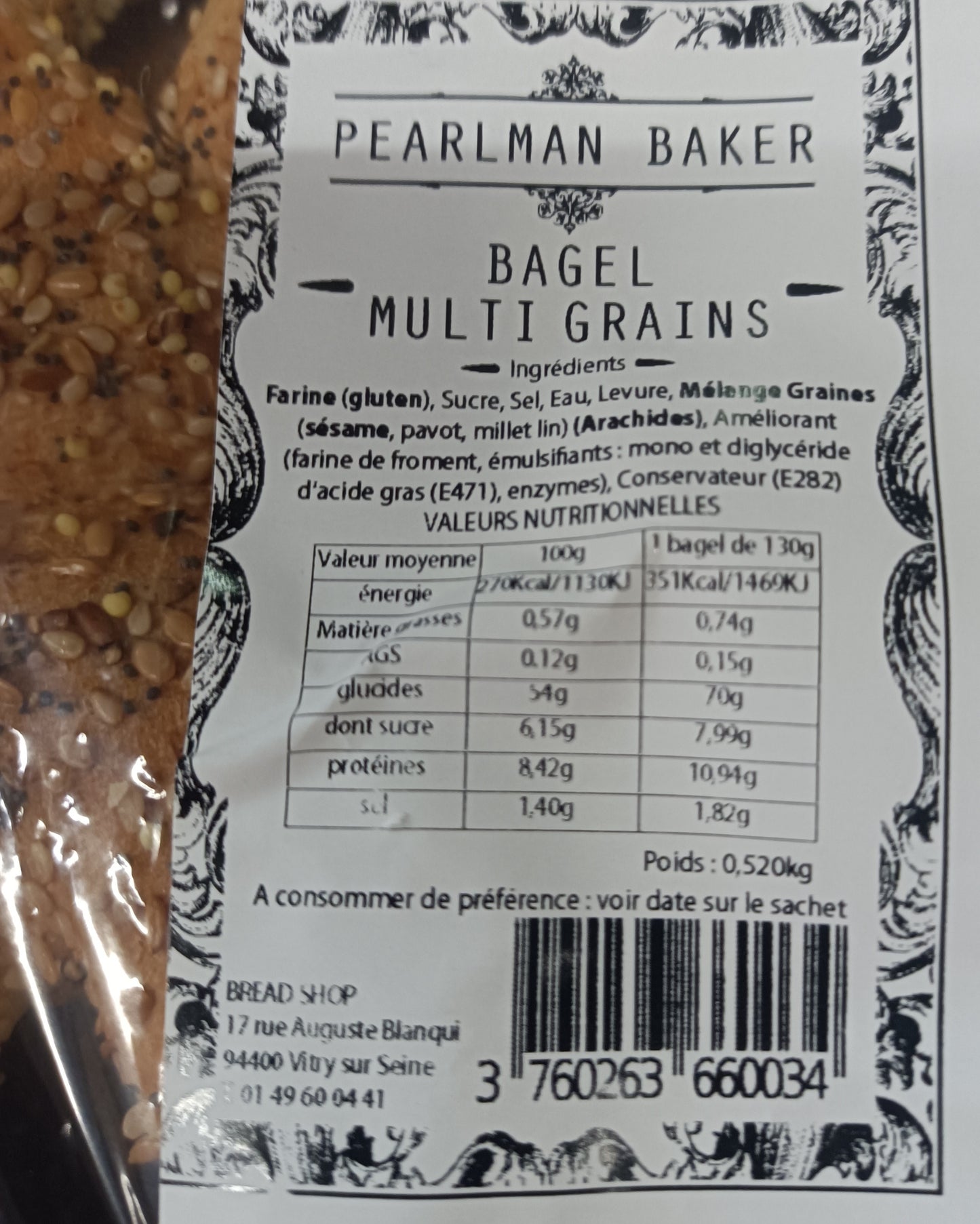 Bagel Multi grain lot de 4 sachets de 4 x 115g Peariman Baker