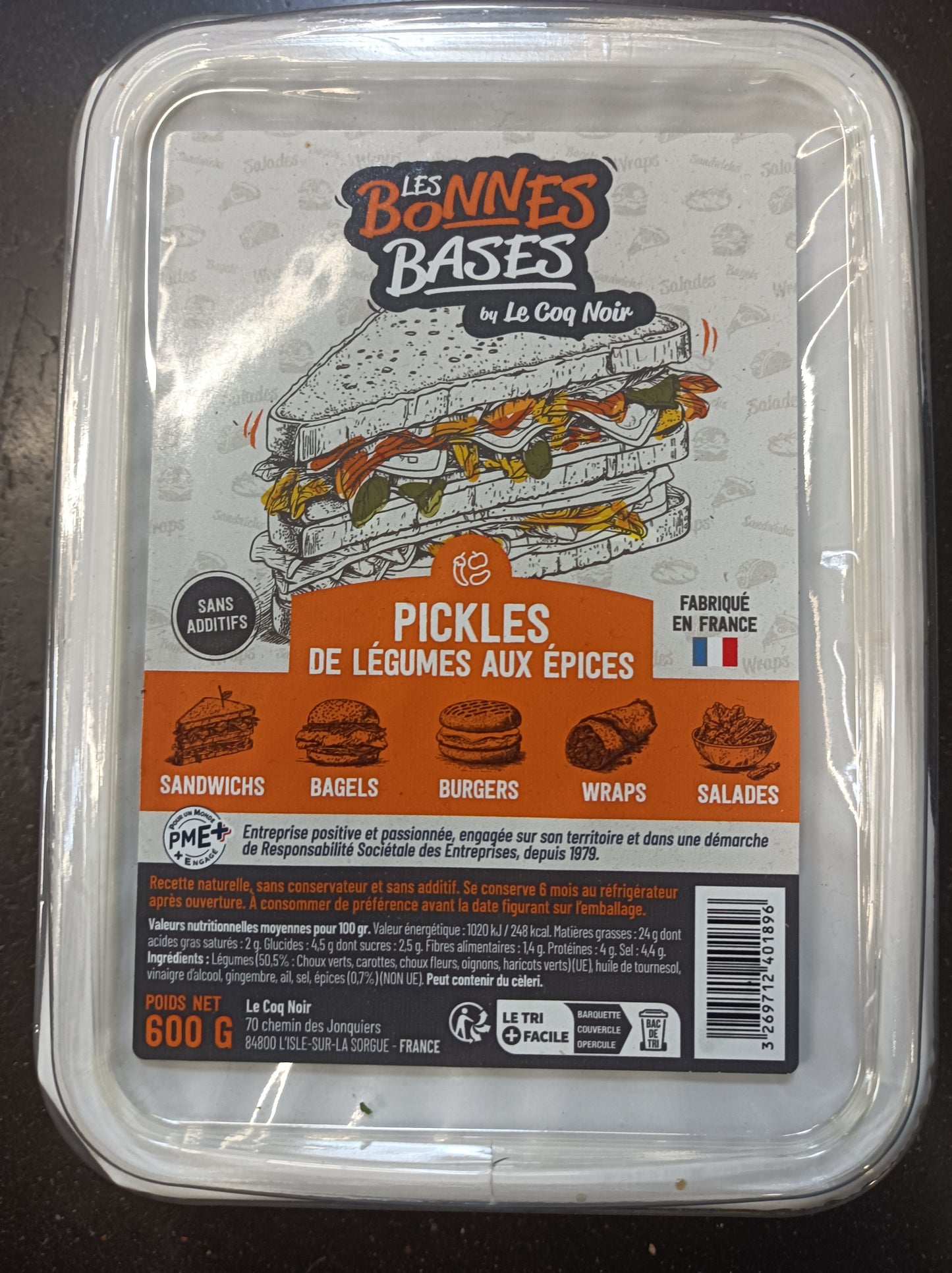 Pickles de Légumes aux épices lot de 3 barquettes de 600g Le Coq Noir