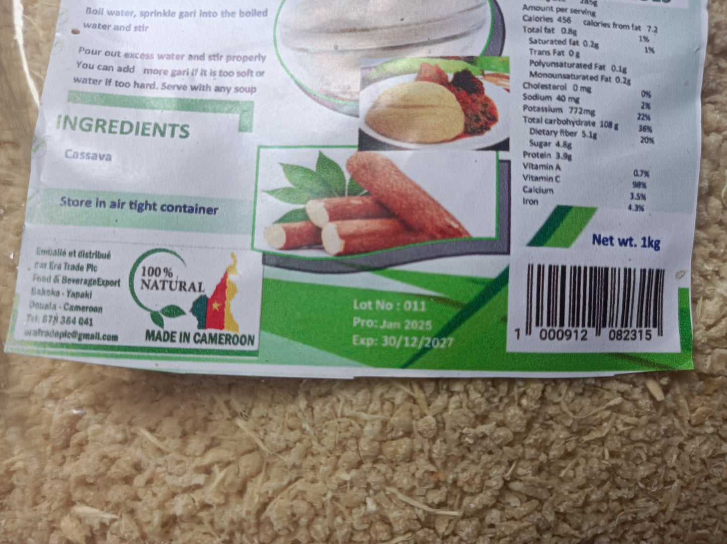 Tapioca Garri blanc sachet de 1 kg