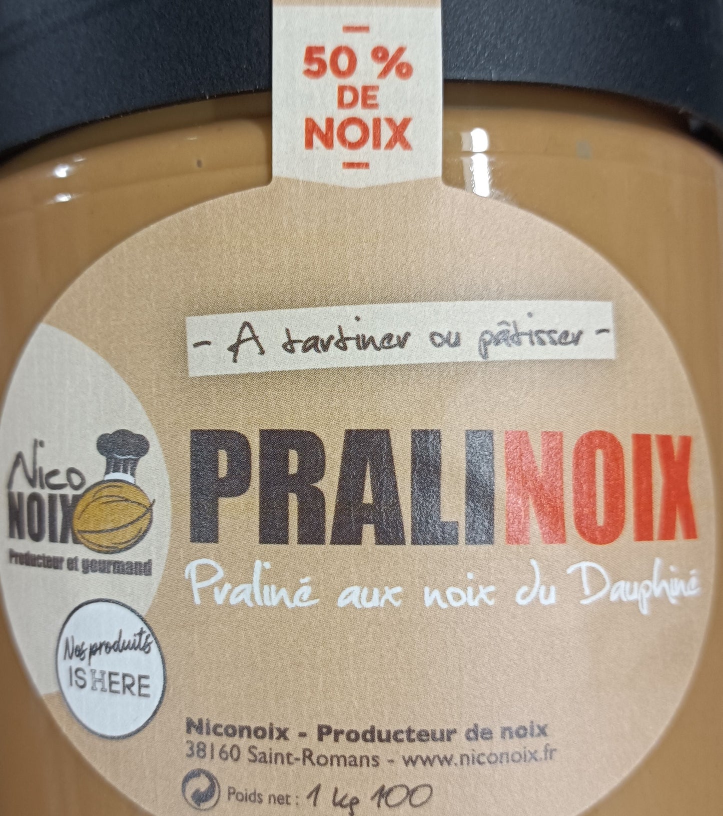 Praliné aux noix du Dauphiné lot de 2 pots de 1 kg Niconoix