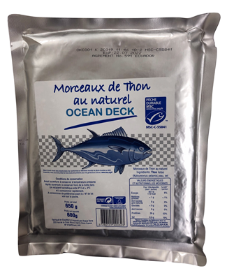 Thon listao au naturel en morceaux MSC Ocean Deck 600 g