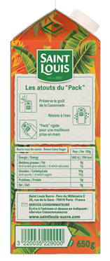 Sucre Cassonade lot de 2 packs de 650g Saint Louis