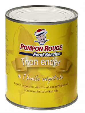 Thon entier à l’huile de tournesol 560g 4/4 Pompon Rouge