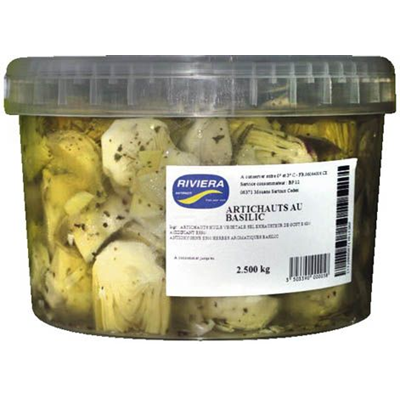 Artichauts au basilic 2.5 kg ANTIPASTI DU SOLEIL