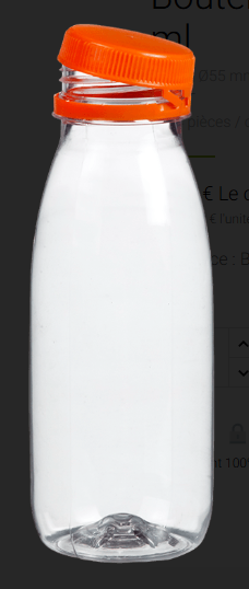 Bouteilles en PET avec bouchons solidaires 500 ml x 110