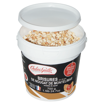 Brisures de Nougat de Montélimar lot de 6 pots de 700g Nougat Chabert Et Guillot
