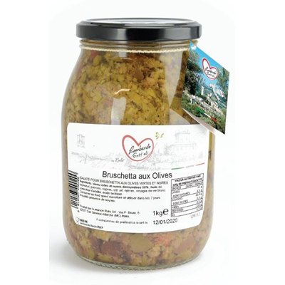 Bruschetta aux olives lot de 3 bocaux de 1062 ml Lombardo Sott'Oli