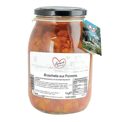 Bruschetta aux poivrons lot de 2 bocaux de 1062 ml Lombardo Sott'Oli