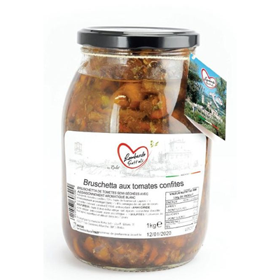 Bruschetta tomates semi-séchées lot 2 bocaux de 1062 ml Lombardo Sott'Oli