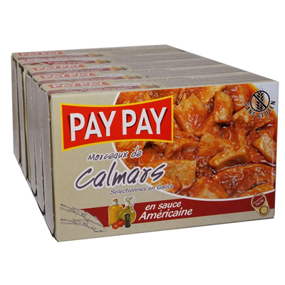 Calamar en sauce américaine 5 boîtes 1/4 soit 575g Pay Pay