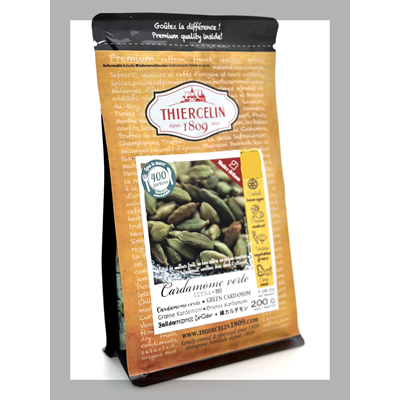 Cardamome verte capsule entière sachet 200g Thiercelin