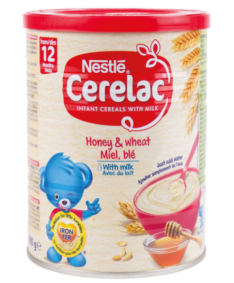 Céréale infantile blé-lait en poudre-miel 12 boîtes de 1kg CERELAC