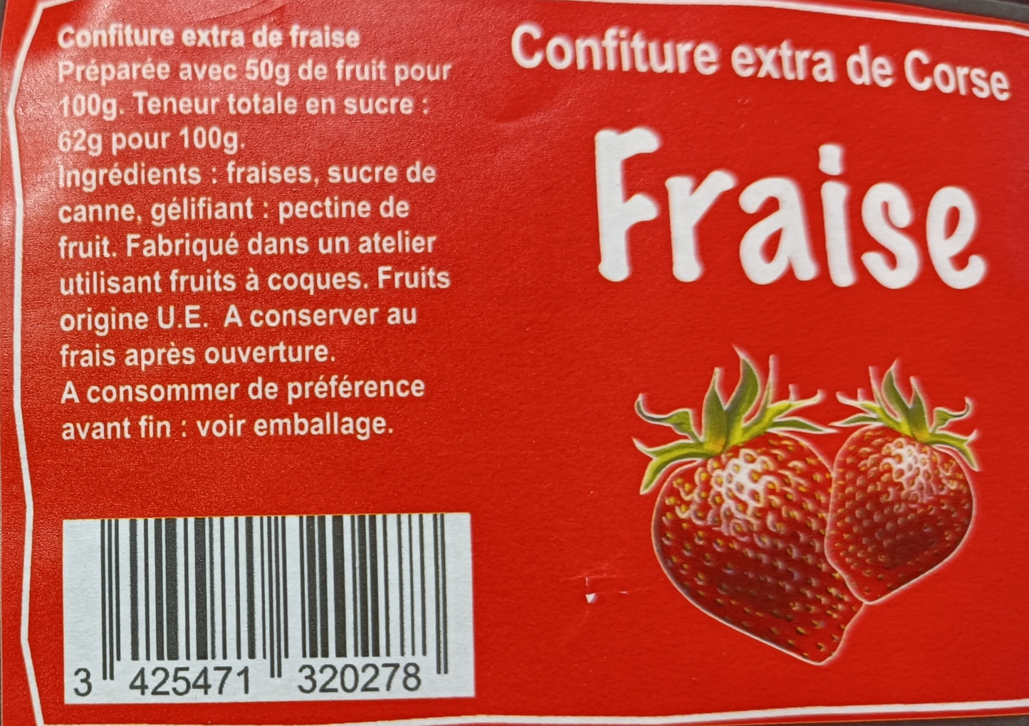 Confiture extra de corse Fraise 2 kg Charles Antona