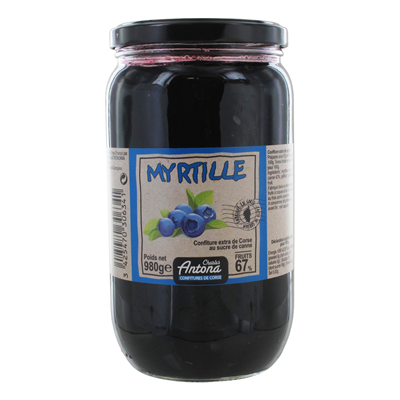 Confiture myrtille extra lot de 2 pots de 980g Charles Antona