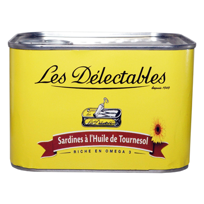 Sardines à l'huile végétale lot de 2 boîtes 4/4 Délectable