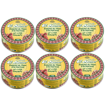 Emietté de thon à la Harissa lot de 6 boîtes de 160g Nautilus