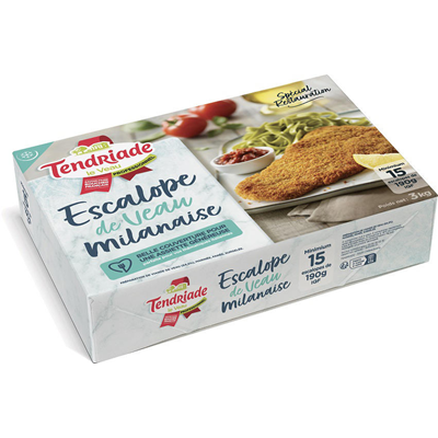 Escalope de veau marinée milanaise IQF Surgelé 15 x 190g Tendriade