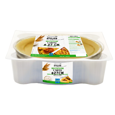 Fonds de tarte brisée 27cm lot de 3 barquettes de 3 pièces ASTRIA