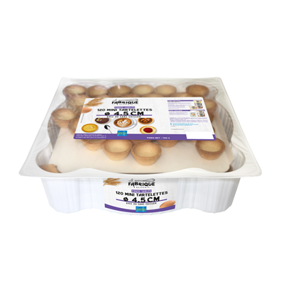 Fonds de tartelette sablé précuits 4.5 cm Barquette de 120 pièces ASTRIA