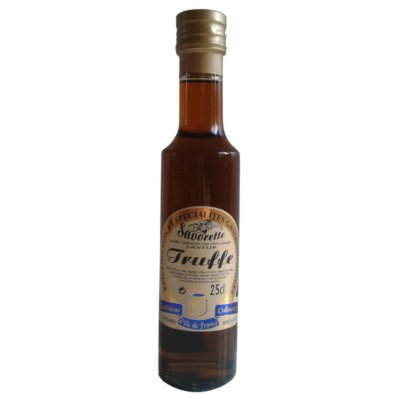 Huile Savorette aromatisée truffe noire lot de 2 bouteilles de 25 cl Tradition culinaire d'île de France