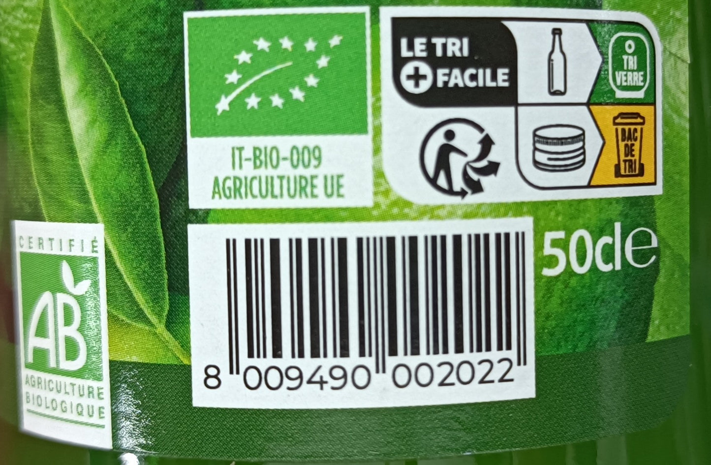 Jus de citron vert BIO lot de 2 bouteilles verre 50cl Siracuse