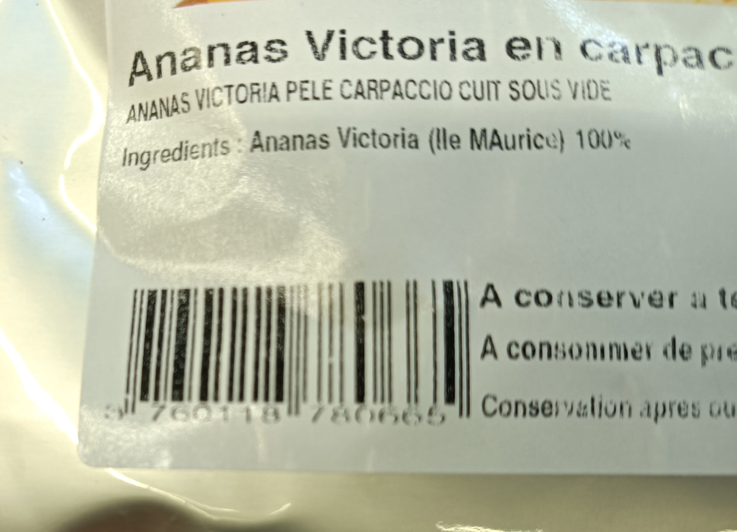 Ananas Victoria en carpaccio cuit sous vide 1.2 kg APIFRUIT