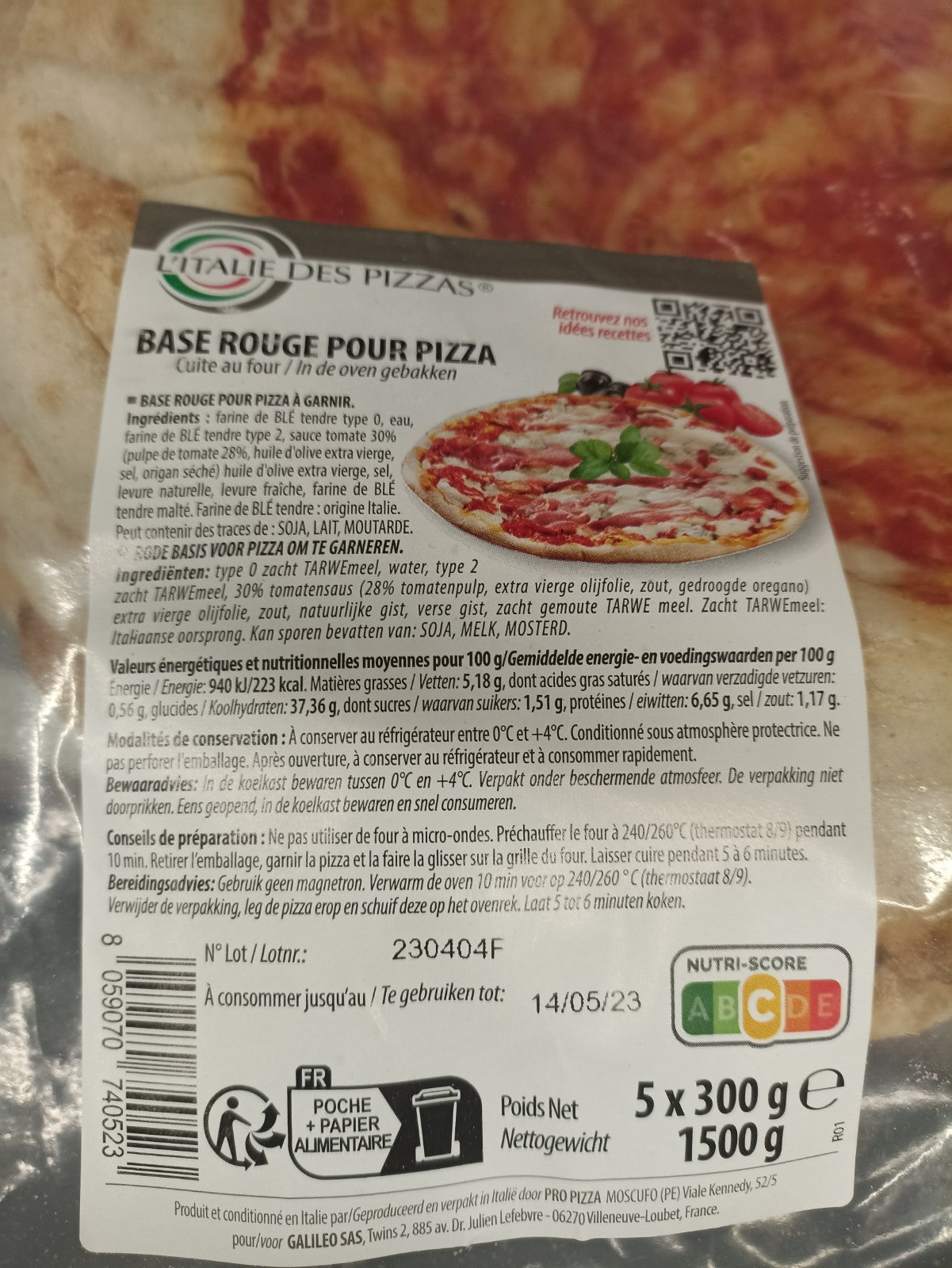 Base rouge pour pizza 10 x 300g L'Italie Des Pizzas