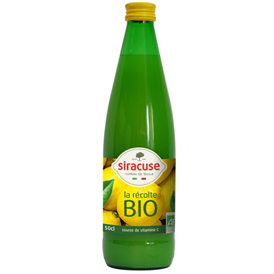 Jus de citron BIO lot de 2 bouteilles de 50cl Siracuse