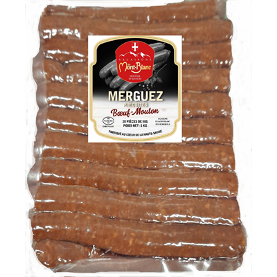 Merguez de Bœuf-Agneau précuites lot de 3 x 1 kg sous vide/50g  Salaison Du Mont Blanc
