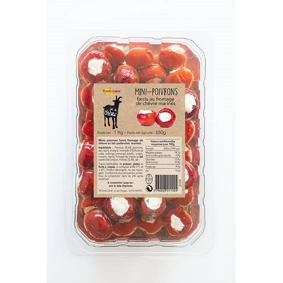 Mini poivrons farcis rouges verts lot de 2 barquettes de 1kg Fromacoeur